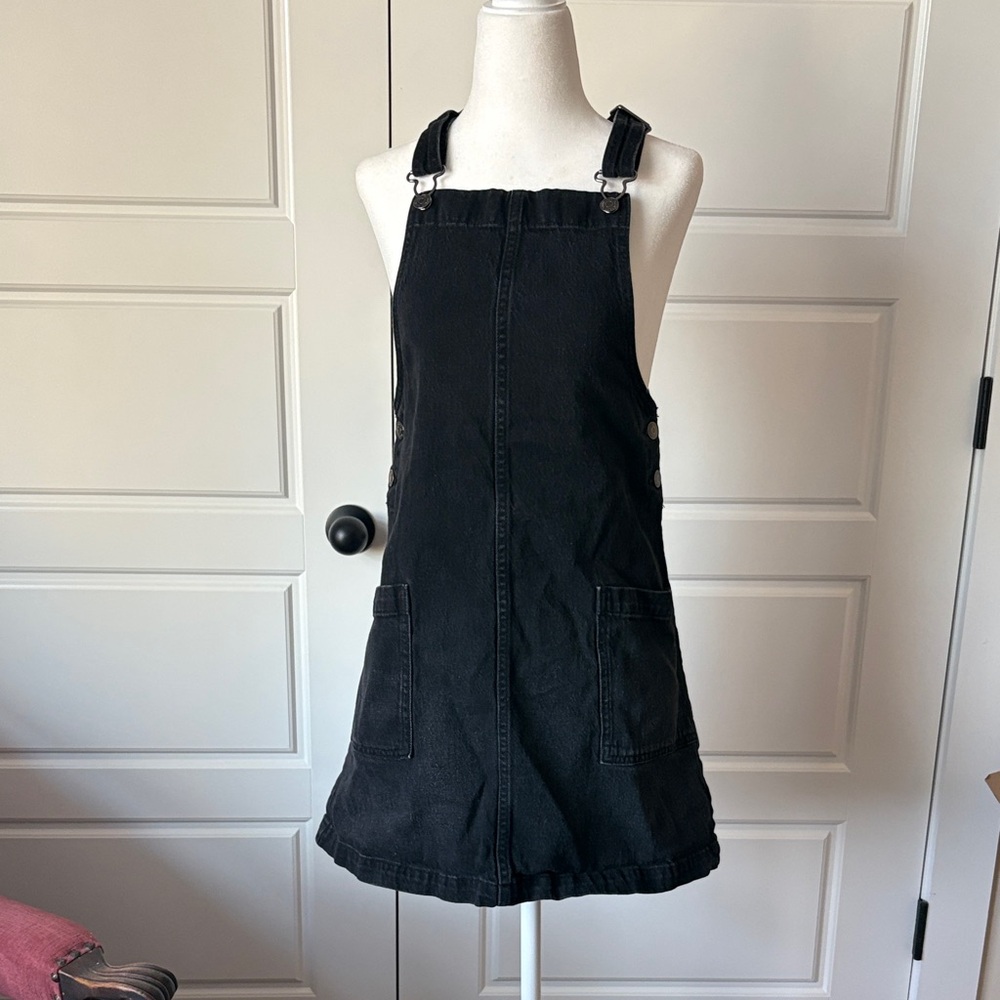 Cat & Jack Charcoal Denim Overall Dress